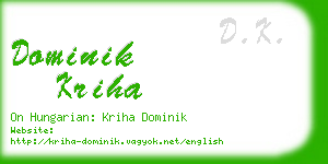 dominik kriha business card